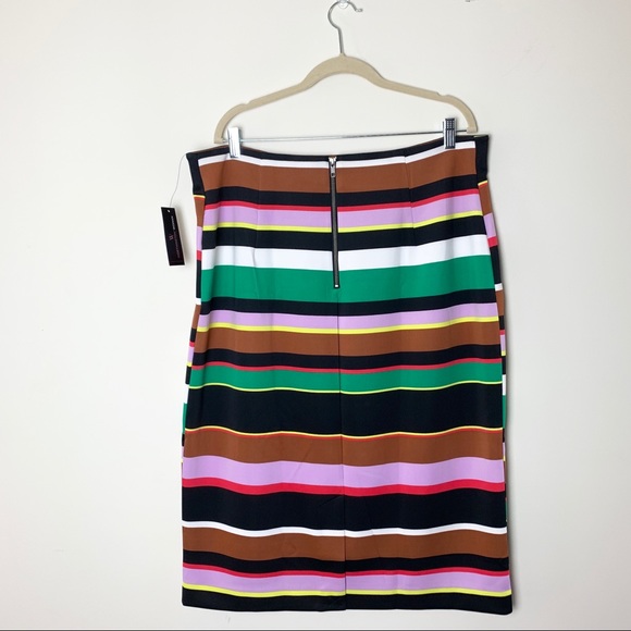 NWT Worthington Multicolor Striped Scuba Skirt 18W - Picture 3 of 5